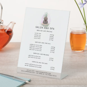 Signe De Table Salon d'aquarelle Menu Liste des prix Indicatif d