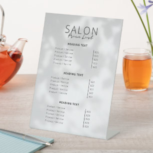 Signe De Table Salon de beauté minimaliste moderne Tarifs