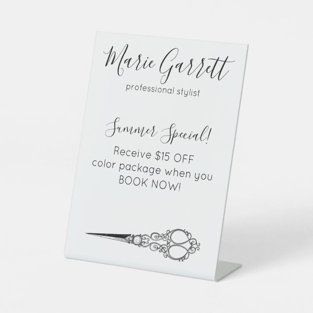 Signe De Table Salon de ciseaux vintages