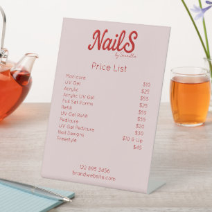Signe De Table Salon moderne à ongles - Liste de prix des artiste