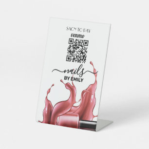 Signe De Table Salon Nail Venmo QR Code paiement Analyser pour