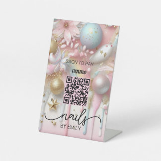 Signe De Table Salon Nail Venmo QR Code paiement | Analyser pour 