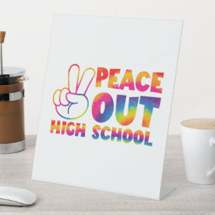 Signe De Table Salut les ados Tie Dye Dernier jour d'école