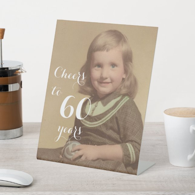 Signe De Table Salutations à 60 ans ! Photo d'anniversaire (In SItu)