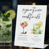 Sangria Mojito Signature Cocktails Menu Mariage
