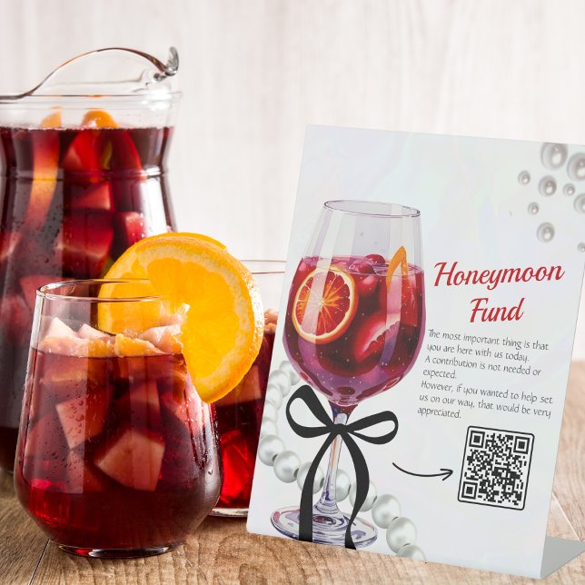 Signe De Table Sangria & Sass Honeymoon Fund (Sangria & Sass Honeymoon Fund Pedestal Sign
)