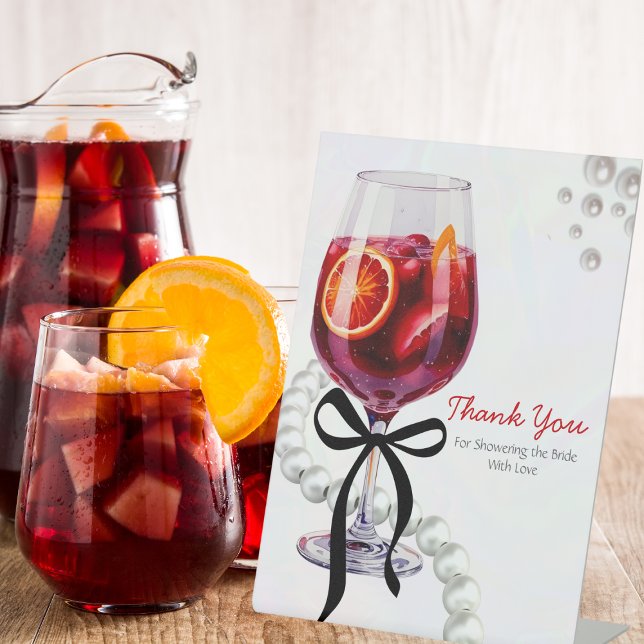 Signe De Table Sangria & Sass "Merci" (Sangria & Sass "Thank You" Pedestal Sign)