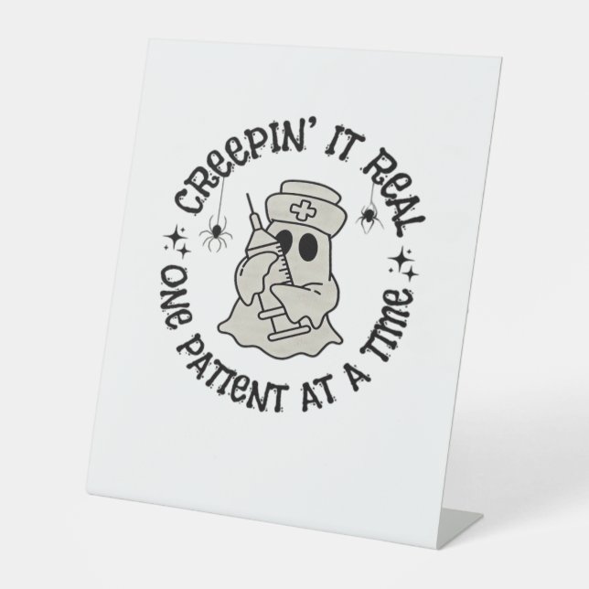 Signe De Table Santé Halloween, Le Creeping It Real Un Patient (Recto)
