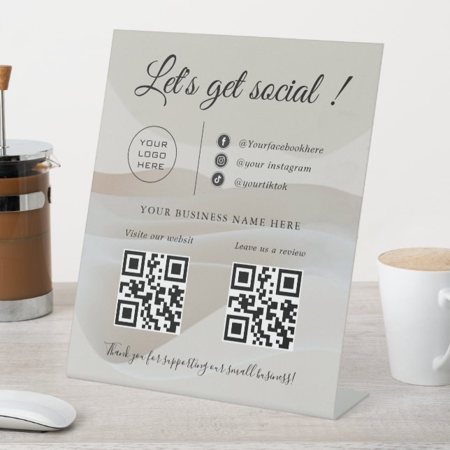 Signe De Table Scan Me/Custom Business QR Code ,Social Media Sign (In SItu)