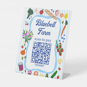 Signe De Table SCAN POUR PAYER QR Marché des agriculteurs Stand d
