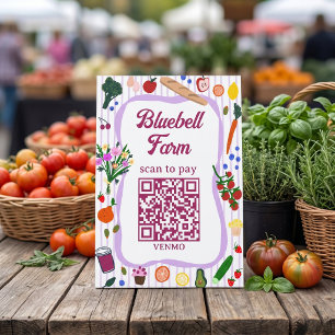 Signe De Table SCAN POUR PAYER QR Marché des agriculteurs Stand d