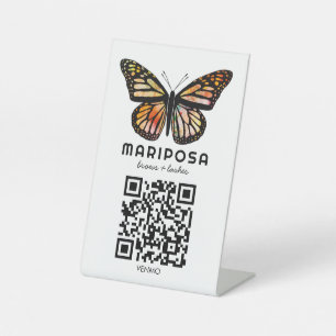 Signe De Table SCAN POUR PAYER QR Papillon Esthéticienne Salon de