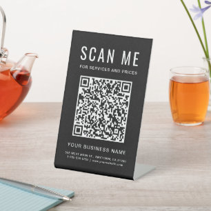Signe De Table Scannez-moi Code QR Noir