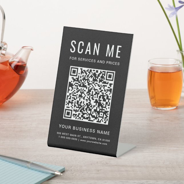 Signe De Table Scannez-moi Code QR Noir (In SItu)