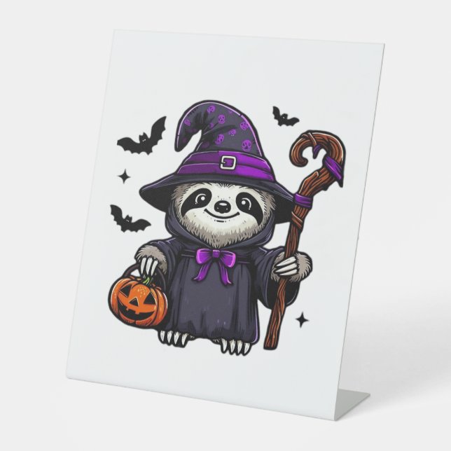 Signe De Table Scary Halloween Sloth Witch Costume Casquette Mer  (Recto)