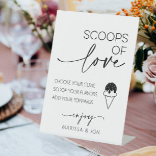 Signe De Table Scoops of Love Ice Cream Station Mariage