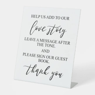 Signe De Table Script Calligraphy Wedding Guest Book tabletop