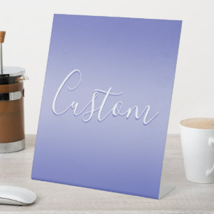 Signe De Table Script cursif modifiable   Violet blanc et violet