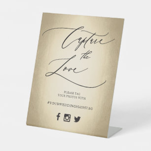 Signe De Table Script de calligraphie Capture Le Mariage d'amour