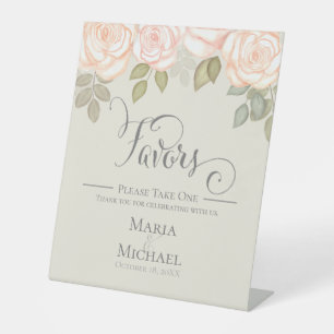 Signe De Table Script de calligraphie Sage Green Blush Faveurs