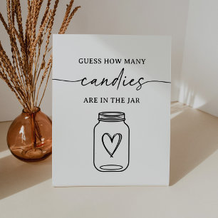 Signe De Table Script Guess Combien de bonbons sont dans le panne
