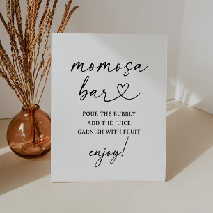Signe De Table Script moderne Baby shower Momosa Bar Sign