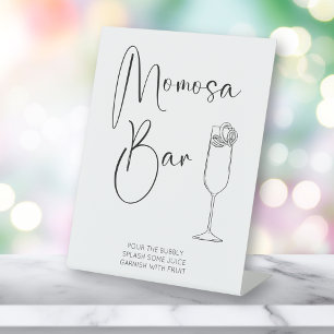 Signe De Table Script moderne Momosa Bar Baby shower