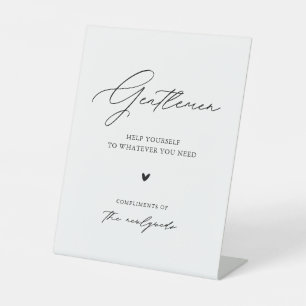 Signe De Table Script moderne Panier de salle de bain Mariage pou