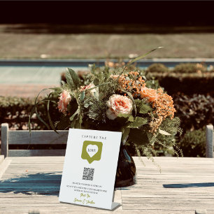 Signe De Table Script rustique Capture Le Code QR Mariage Love