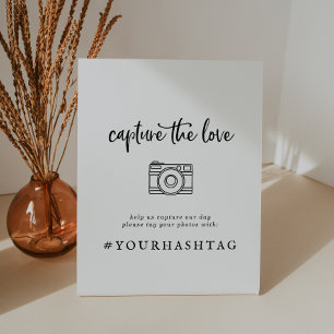 Signe De Table Script rustique Capture Le Hashtag Mariage Amour