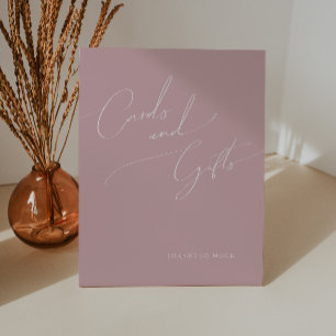 Signe De Table Script Whimsical   Cartes et cadeaux pour Rose Dus