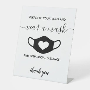 Signe De Table Sécurité des entreprises Portez un masque facial S