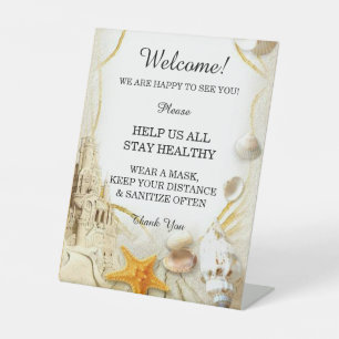 Signe De Table Sécurité des Mariages du château de sable de plage