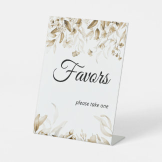 Signe De Table Sepia Floral Boho Baby shower Favoriser Tablescape