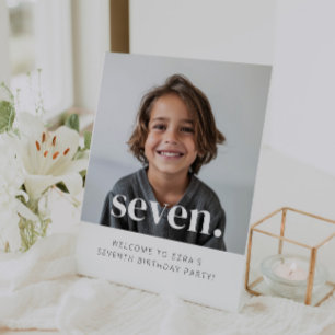 Signe De Table Sept - 7e anniversaire Affiche de bienvenue photo