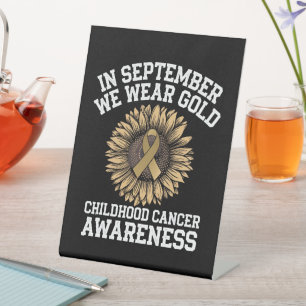 Signe De Table Septembre Nous Portons l'Or Enfant Cancer Sensibil