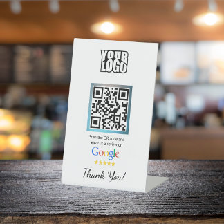 Signe De Table Serveur Google avec code QR