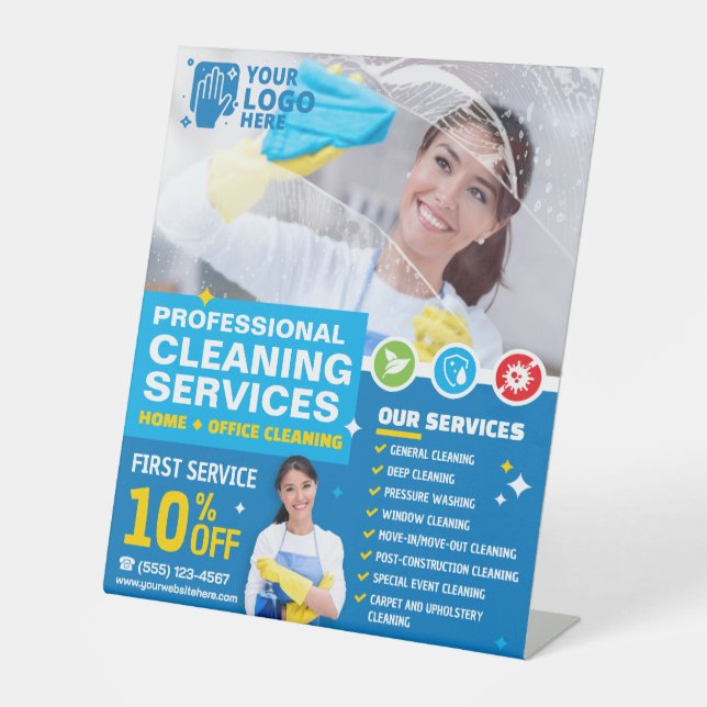Signe De Table Services de nettoyage professionnels - (Recto)
