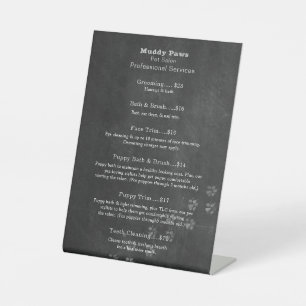 Signe De Table Services de toilettage pour chiens sur tableau noi