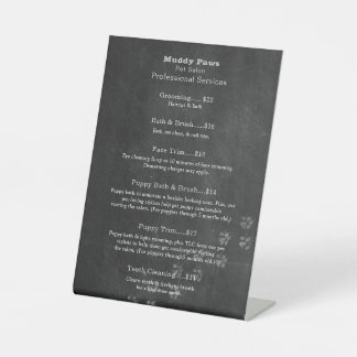 Signe De Table Services de toilettage pour chiens sur tableau noi