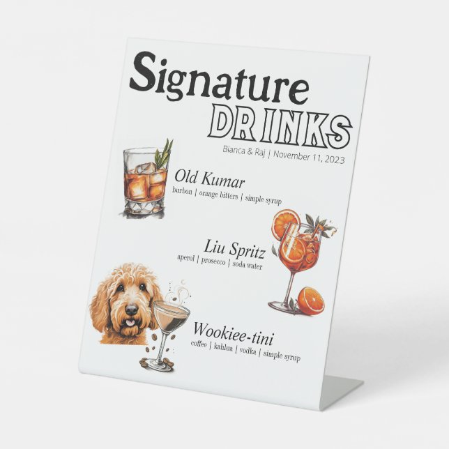 Signe De Table Ses cocktails, Son et Chien (Recto)