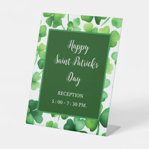 Signe De Table Shamrock d'aquarelle vert Jour de la Saint Patrick