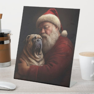 Signe De Table Shar Pei avec Noël Festif du Père Noël