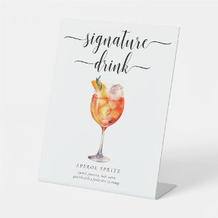 Signe De Table Signal boisson Leyton Modern Minimal Signature