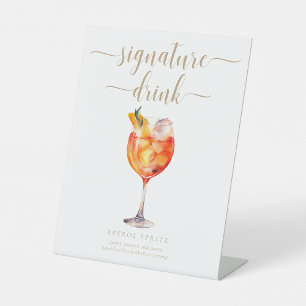 Signe De Table Signal de boisson Leyton Gold Modern Minimal Signa