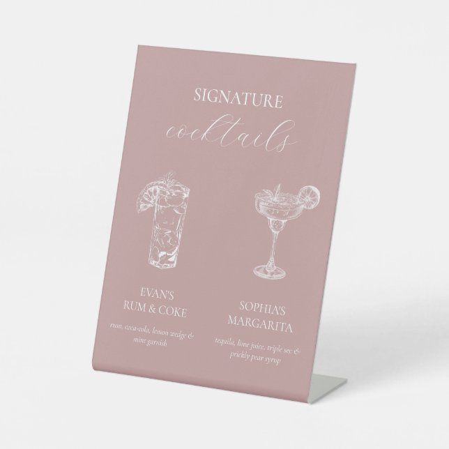 Signe De Table Signal de cocktail signature Élégance simple (Recto)