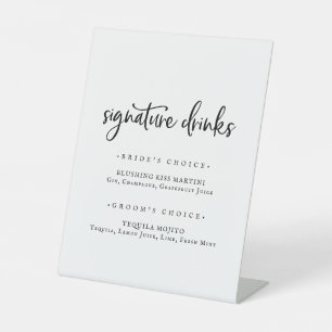 Signe De Table Signal de signature de script rustique Boissons