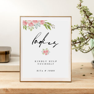 Signe De Table Signal Mariage de salle de bain Carnation Boho Flo
