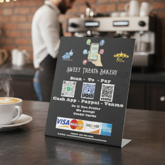 Signe De Table Signal numérique du code QR "Analyser pour payer"