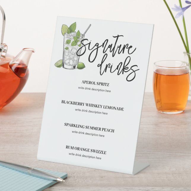 Signe De Table Signature Barre des boissons (In SItu)